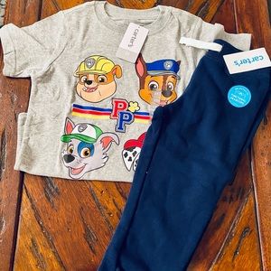 NWT 3T Paw Patrol Tee + 2T sweat pants set